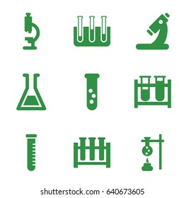 Lab icons set. set of 9 lab filled icons such as test tube