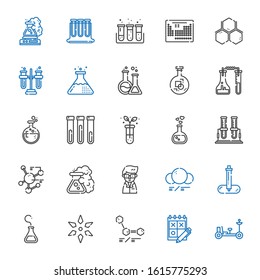 lab icons set. Collection of lab with moon rover, trial, molecules, science, flask, pipette, molecule, scientist, test tube, love potion, tubes. Editable and scalable lab icons.