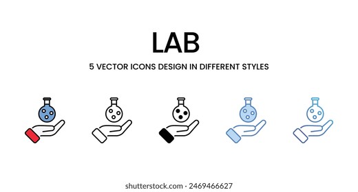 Lab icons vector set stock illustration.