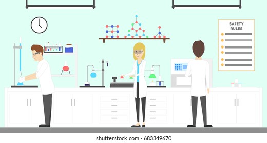 Lab interior with scientists.
