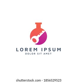 lab and key negative space logo design