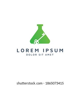 lab and key negative space logo design