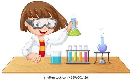 A lab kid character illustration