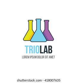 Lab, laboratory or chemical company logo template. Vector illustration. Concept of science and chemical research. 