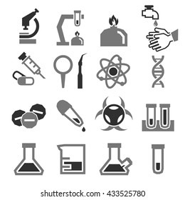 lab, laboratory icon set