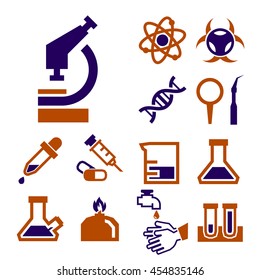 lab, laboratory icon set