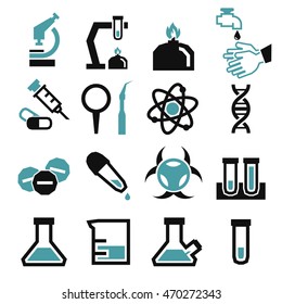 lab, laboratory icon set