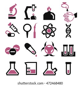 lab, laboratory icon set