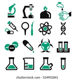 lab, laboratory icon set