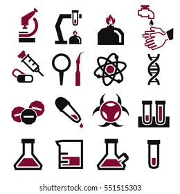 lab, laboratory icon set