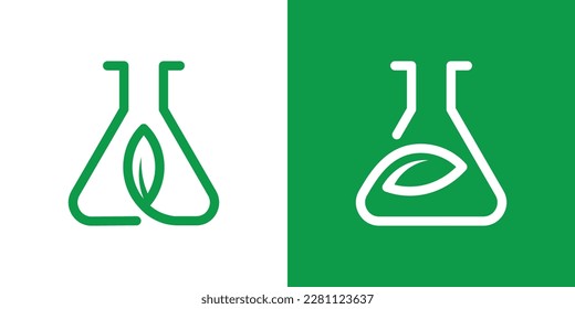 lab and leaf logo design icon vector illustration