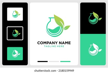 Lab leaf logo design vector