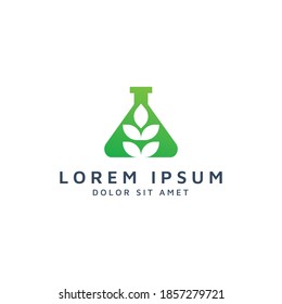 lab and leaf negative space logo design