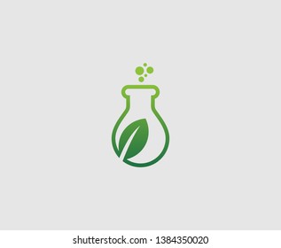 Lab leaf tube logo icon 
