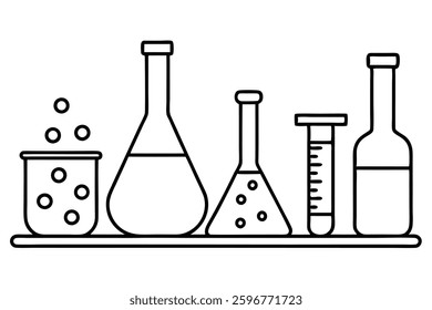 Lab line art illustration for scientific research project