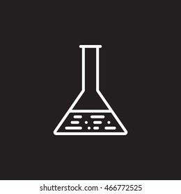 lab line icon, flask outline vector logo illustration, linear pictogram isolated on black