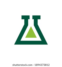Lab logo design, laboratory icon vector, science experiment symbol