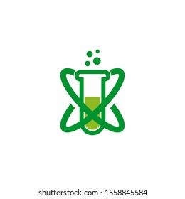 Lab logo design with using chemical bottle icon logo design vector template