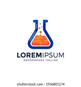 ilustración vectorial de diseño de logotipo de laboratorio