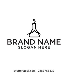 Lab logo design vector isolated  with laboratory glass and alchemist process
