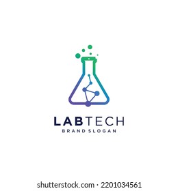 Lab logo design vector with technology concept