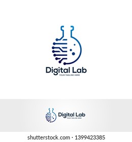 diseño del logotipo de laboratorio, símbolo creativo de ciencia y medicina, plantilla del logotipo técnico