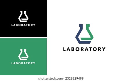 Lab Logo Geometric tube Chemical Research Logo Template Vector