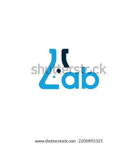 Lab logo letter icon vector isolated design with laboratory glass and alchemist process