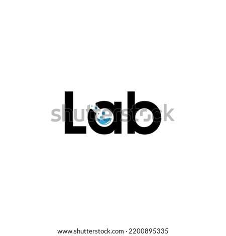 Lab logo letter icon vector isolated design with laboratory glass and alchemist process