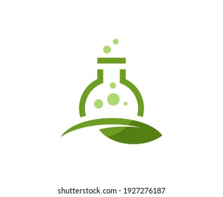 Lab logo organic leaf green vector 