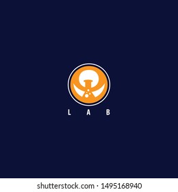Lab logo with simple shapes and bright colors in circles and liquid bubbles like wings make this design. modern, unique, elegant.
 
