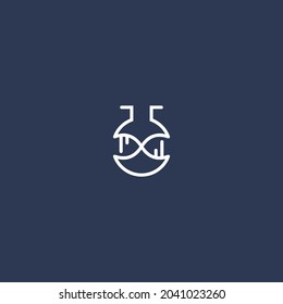 Lab logo with simple shapes like the letter O and masculine colors and liquid bubbles make this design. modern, unique, elegant.  