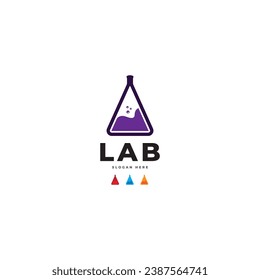 Logotipo de laboratorio con formas simples como la letra O y colores masculinos y burbujas líquidas hacen este diseño. moderno, único, elegante.  