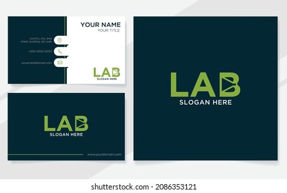 Lab logo suitable for laboratory, scientist or health research with business card template