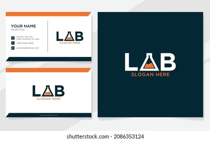 Lab logo suitable for laboratory, scientist or health research with business card template
