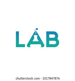 Lab logo template vector design with negative space logotype