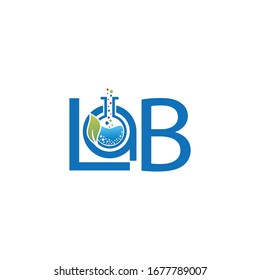 Lab logo template vector design with negative space logotype