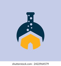 Diseño de plantillas de vectores para la ciencia de tubos con logotipo de laboratorio.