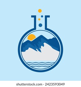 Lab logo tube science vector template design.