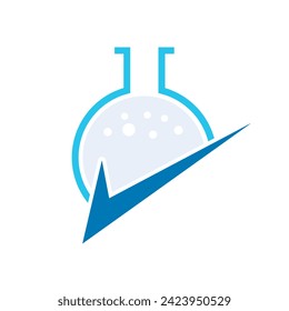 Diseño de plantillas de vectores para la ciencia de tubos con logotipo de laboratorio.