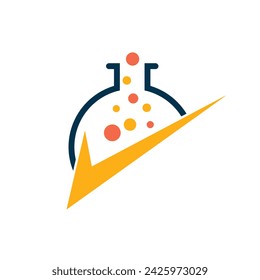 Lab logo tube science vector template design.