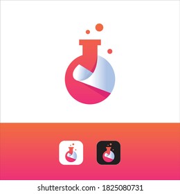 Lab logo Vector with creative roll paper