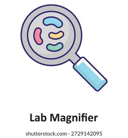Icono de Vector de lupa de laboratorio que puede modificarse o editarse fácilmente

