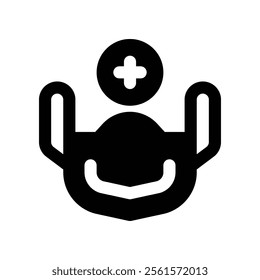 lab mask icon. vector glyph icon for your website, mobile, presentation, and logo design.