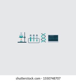 lab materials icon graphic element Illustration template design
