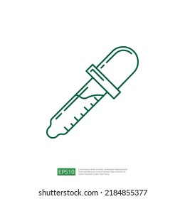 Icono De Línea De Pipeta De Medición De Laboratorio
