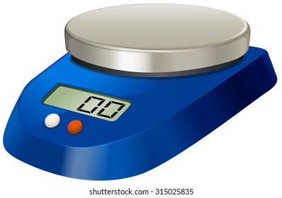 Lab measuring scale with metal plate illustration