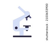 Lab microscope icon. Laboratory optical equipment for chemistry and biology research. Science instrument. Scientific tool. Flat vector illustration isolated on white background