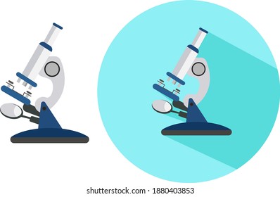 Lab microscope ,illustration, vector on white background.