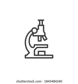 Lab microscope line icon. linear style sign for mobile concept and web design. Microscope outline vector icon. Symbol, logo illustration. Vector graphics